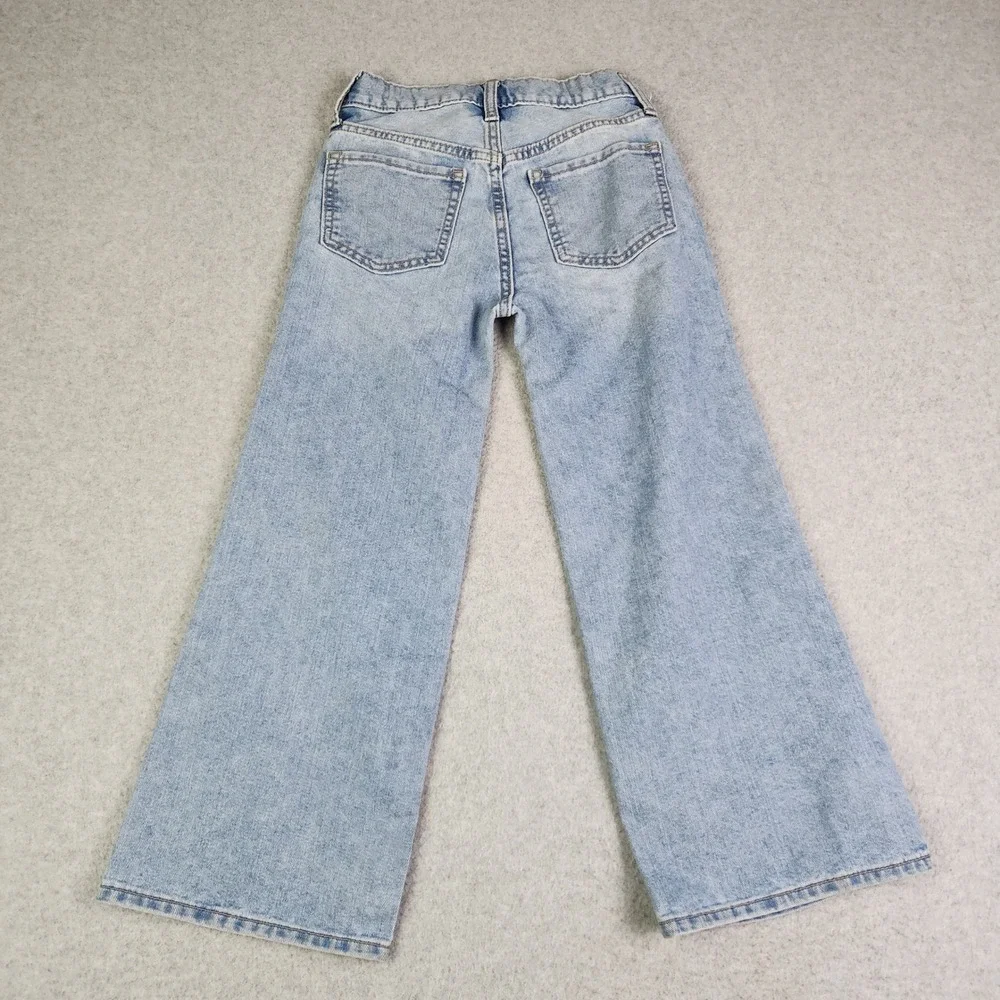 Old Navy Jeans Girls Size 8 Blue Denim Baggy Wide Leg High‎ Rise Built-In Tough